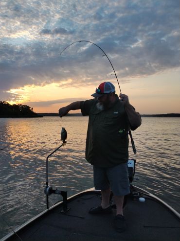 Fishing at sunset on Stockton Lake